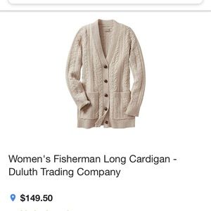 Duluth trading company cardigan sweater